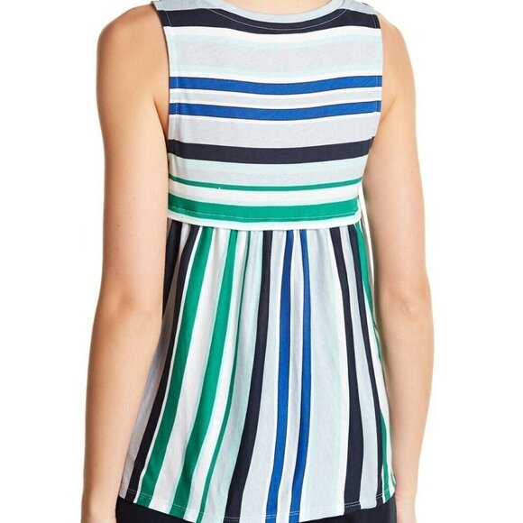 Joe Fresh Sleeveless Striped Peplum Tank Top 159 - Picture 2 of 7